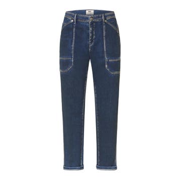 MAC • blauwe Iowa baggy jeans coated • 36, Kleding | Dames, Spijkerbroeken en Jeans, MAC, Verzenden, Nieuw, Blauw