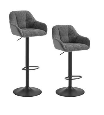 Set van 2 Verstelbare Barkrukken –Chenille, Koord en Rugleun, Verzenden, Nieuw