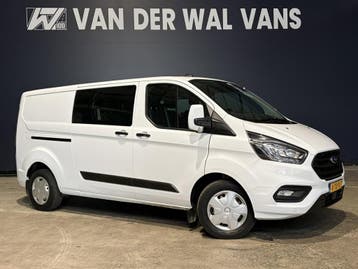 Ford Transit Custom 2.0 TDCI 130pk Automaat L2H1 Dubbele Cab, Automaat, Stof, Gebruikt, Wit