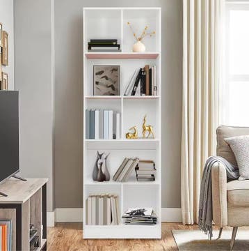 Vloerstaande Boekenkast met 5 Planken – Wit, Huis en Inrichting, Kasten | Boekenkasten, Verzenden, Nieuw