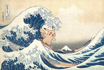 Aiana Roz - Pikachus Great Wave - Fine Art Print - Limited, Nieuw