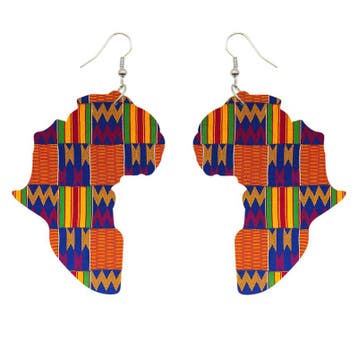 African Continent Earrings Kente, Ophalen of Verzenden, Nieuw