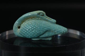 Oud-Egyptisch Faience Gebonden Eend Amulet - 39 mm