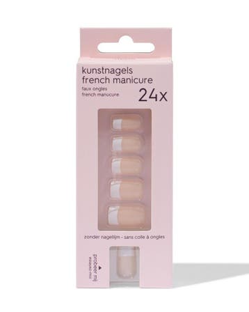 HEMA Herbruikbaar kunstnagels french mani - 24 stuks, Verzenden, Nieuw