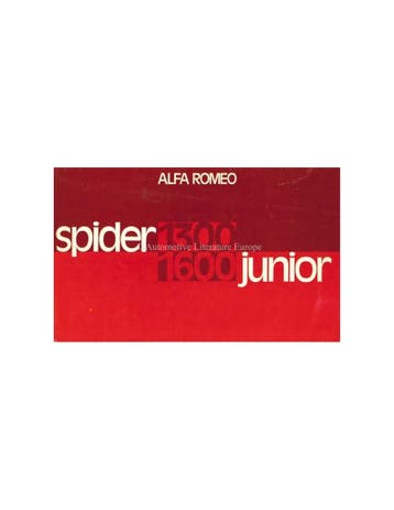 1974 ALFA ROMEO SPIDER JUNIOR BROCHURE NEDERLANDS, Nieuw, Alfa Romeo, Author