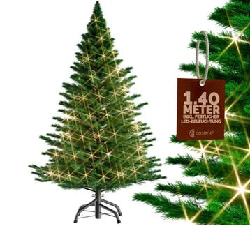 Kunstkerstboom 140cm met Verlichting (Kerst artikelen), Verzenden, Nieuw