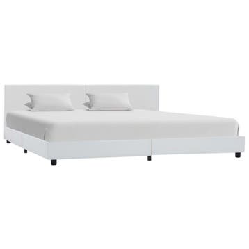 vidaXL Bedframe kunstleer wit 180x200 cm, Overige materialen, Eenpersoons, Verzenden, Wit