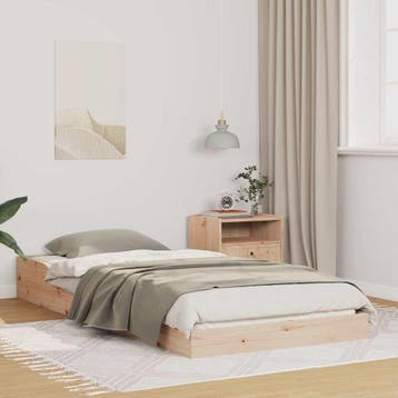 vidaXL Bedframe Naturel 80 x 210 cm Massief grenenhout, Verzenden, Nieuw, Bruin, Hout