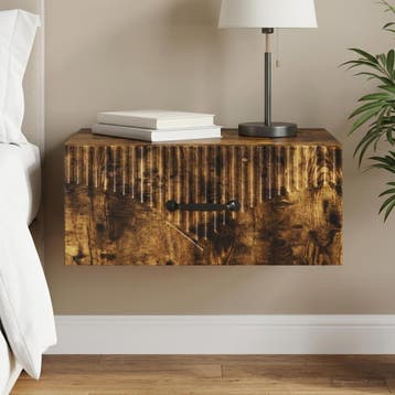 vidaXL Wandbeugel Bedkast Gerookt eiken 49 x 34,5 x 20 cm, Huis en Inrichting, Minder dan 45 cm, Verzenden, Nieuw, Minder dan 55 cm