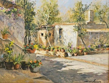 Mario Irace (1951) - Cortile fiorito