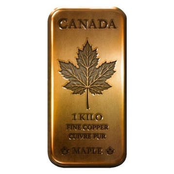1 kilogram - Koper .999 - 1 Kilo 999 Fine Copper Canadian