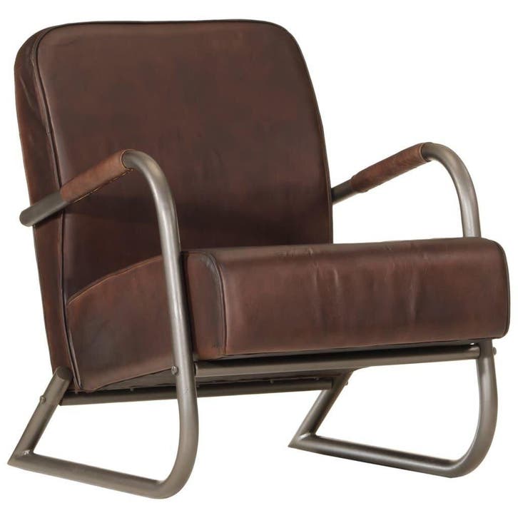 Fauteuil Leer Bruin | 63% Korting | Design, Huis en Inrichting, Fauteuils, 50 tot 75 cm, Minder dan 75 cm, Nieuw, Leer, Ophalen of Verzenden