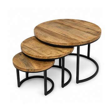 Salontafel S/3 Dublin mango naturel, Ophalen of Verzenden, Nieuw
