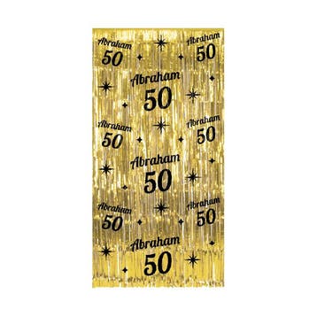 Classy Feestgordijn Abraham 50 Goud, Ophalen of Verzenden, Nieuw