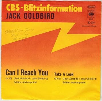 Single vinyl / 7 inch - Jack Goldbird - Can I Reach You, Verzenden, Zo goed als nieuw, 7 inch, Pop