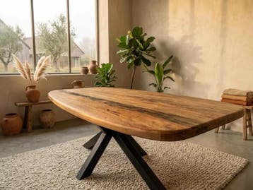 Eettafel Donny teakhout Deens Ovaal - 240x100 cm | World of, Ophalen of Verzenden, Nieuw