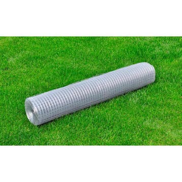 vidaXL Kippengaas 25x1 m gegalvaniseerd staal zilverkleurig, Verzenden, Nieuw, IJzer, 1 tot 2 meter