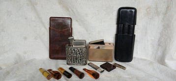 Zonder minimumprijs - Pijp - Zilver, Verguld, Leder,, Nieuw