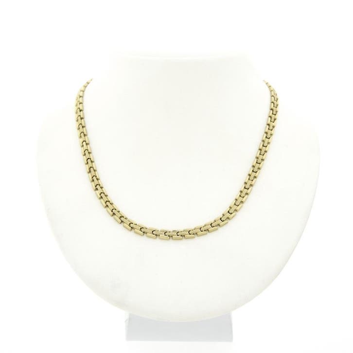 Gouden Bismarck schakelcollier. (Ketting), Sieraden, Tassen en Uiterlijk, Kettingen, Overige kleuren, Gebruikt, Goud, Ophalen of Verzenden