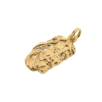 Gouden hanger met gezicht van Jezus (Hanger of bedel), Ophalen of Verzenden, Gebruikt, Goud, Overige merken