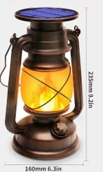 Retro Solar Hanglamp – LED Stormlamp met Vlameffect, Verzenden, Nieuw