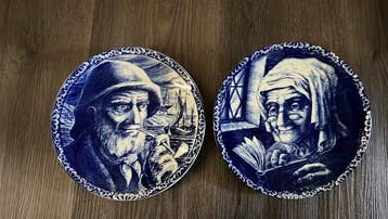 Nederlands design Tegel (2) - Boch Frères - Vintage -