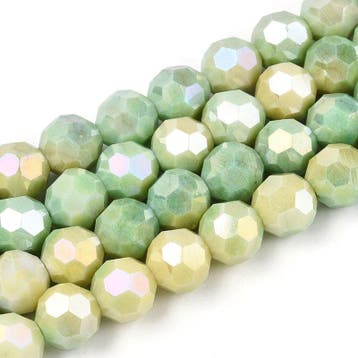 1 x Glaskralen streng facetgeslepen rond 7,8-8,2 x 7,8 mm..., Ophalen of Verzenden, Nieuw, Kraal