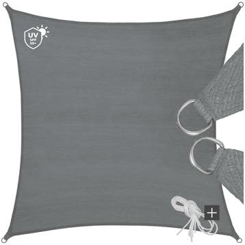 Polyethyleen zonneluifel vierkant grijs - 5,4 x 5,4 m, Tuin en Terras, Zonneschermen, Verzenden, Nieuw