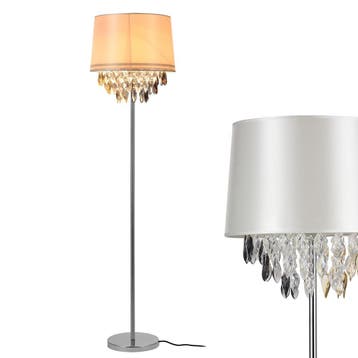 Staande lamp Royality met kristallen 165 cm E27 wit en chroo, Verzenden, Nieuw