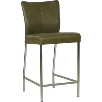 Leren barkruk Revolt laag - Granada Moss (olijf/groen) -, Nieuw, Leer, Ophalen of Verzenden, 90 cm of meer
