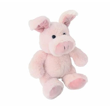 Pluche varken knuffel - zittend - roze - 16 cm, Verzenden, Nieuw