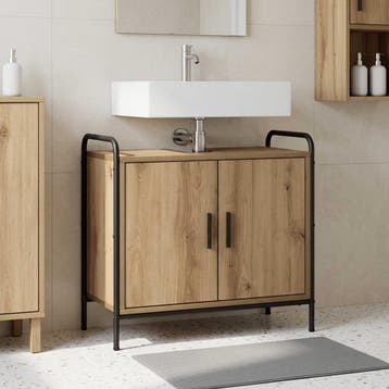 vidaXL Badkamerkast Artisanaal eiken 65,5 x 34 x 61 cm, Huis en Inrichting, Verzenden, Nieuw
