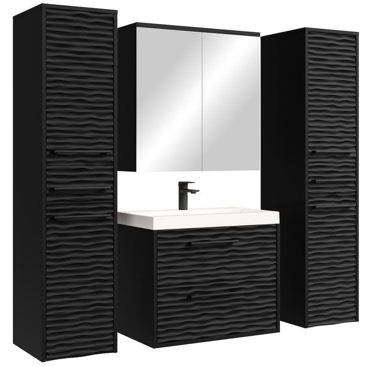 Badkamermeubel Set Etna XL 60 x 35 cm Mat Zwart Badmeubel, Huis en Inrichting, Badkamer | Badkamermeubels, Nieuw, Wastafelkast