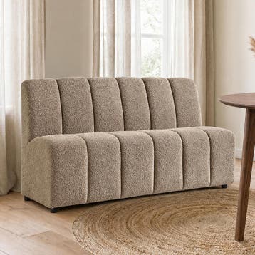 *WOONWINKEL* Eetkamerbank Met Strepen Beige 160 Cm, Verzenden, Nieuw, Stof