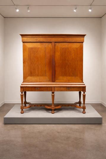 kruisvoetkabinet, wortelnoten, palissander schrijf kabinet, Antiek en Kunst, Verzenden
