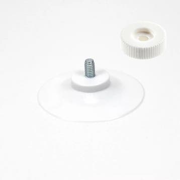 40mm Witte Zuignap met Schroefdraad en Witte Kartelmoer