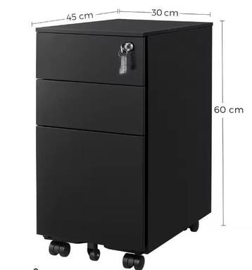 Rolgarderobe / Archiefkast met 3 Laden op Wielen – Staal –, Zakelijke goederen, Kantoor en Winkelinrichting | Kantoormeubilair en Inrichting