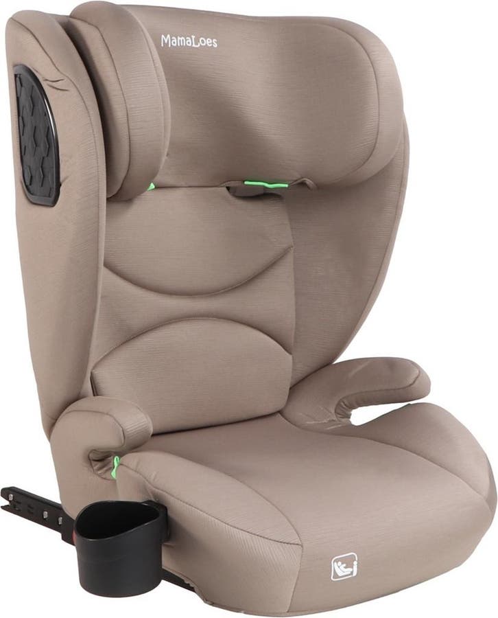 MamaLoes Liv Taupe Isofix 100-150 cm i-Size Autostoel, Kinderen en Baby's, Autostoeltjes, Nieuw, Isofix, 15 t/m 36 kg, Verzenden