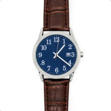 Tyme Cambridge Heren Horloge - 38mm Blauw/Bruin - Horloges, Ophalen of Verzenden, Zo goed als nieuw