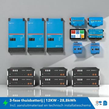 Victron thuisbatterij set 3-fase 12kW 28,8kWh – MultiPlus-I, Ophalen of Verzenden, Nieuw