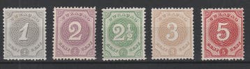 Postzegels Curaçao 1889 Cijfer serie NR.13-17 (293), Verzenden, T/m 1940, Postfris