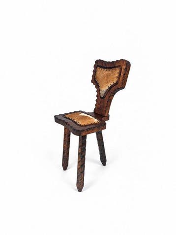 Stoel - Hout, Leder