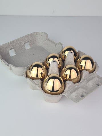 Santicri - sculptuur, Eggs Pop - gold edition - 20 cm - Hars, Nieuw