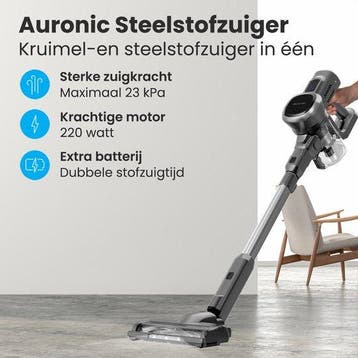 2dekans | Auronic – Steelstofzuiger Draadloos – 220 watt &, Witgoed en Apparatuur, Ophalen of Verzenden, Zo goed als nieuw