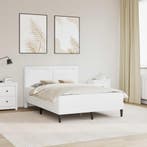 vidaXL Bedframe met LED-stripverlichting Wit 120 x 190 cm, Verzenden, Nieuw, Wit, Overige materialen