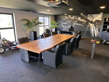 Boomstam tafel eettafel | industrieel | Landelijk, Doe-het-zelf en Verbouw, Hout en Planken, Nieuw, Ophalen of Verzenden, 200 tot 250 cm