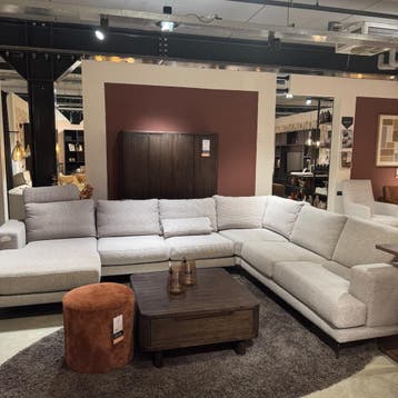 Hoekbank Acante - Stof Grijs - Pronto Wonen, Huis en Inrichting, Banken | Bankstellen, Hoekbank, Nieuw, Ophalen of Verzenden, 200 tot 250 cm