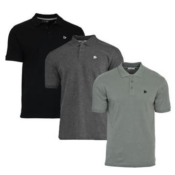 Donnay Donnay Heren - 3-Pack - Polo shirt Noah - Zwart /, Verzenden, Nieuw