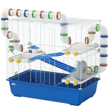 TRUUSK Hamsterkooi 4 Verdiepingen - Met Loopwiel en Voerbak, Verzenden, Nieuw