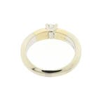 Bicolor gouden solitair ring met diamant; 0,25 ct., Gebruikt, Overige kleuren, Ophalen of Verzenden, Kleiner dan 17